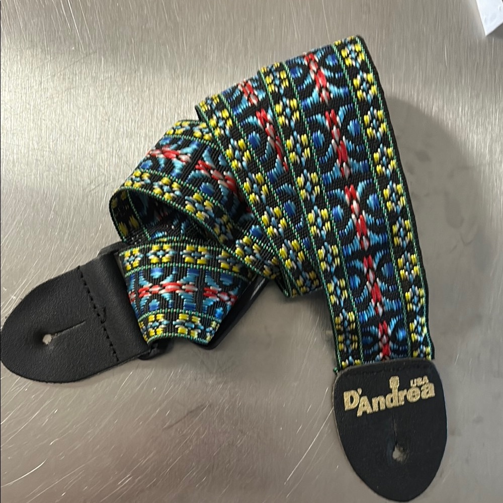 Multicolor Patterned Guitar Strap. Adjustable.